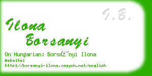 ilona borsanyi business card